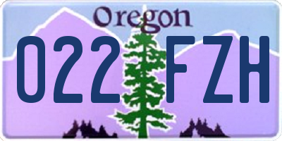OR license plate 022FZH