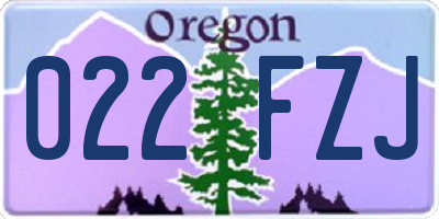 OR license plate 022FZJ