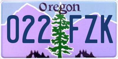 OR license plate 022FZK