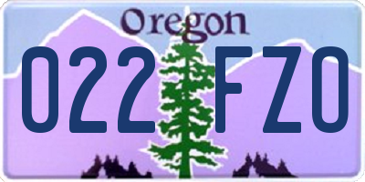 OR license plate 022FZO
