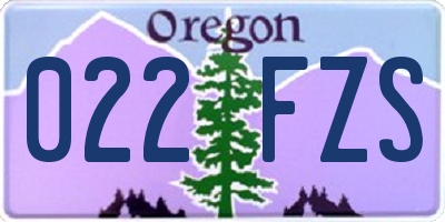 OR license plate 022FZS