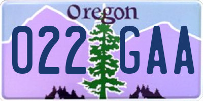 OR license plate 022GAA