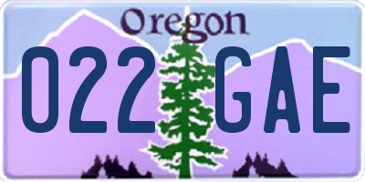 OR license plate 022GAE