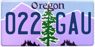 OR license plate 022GAU