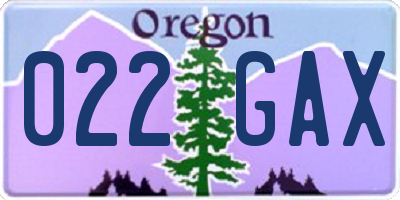 OR license plate 022GAX