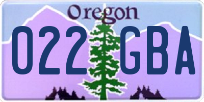 OR license plate 022GBA
