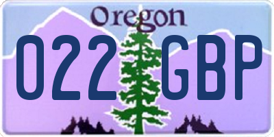 OR license plate 022GBP