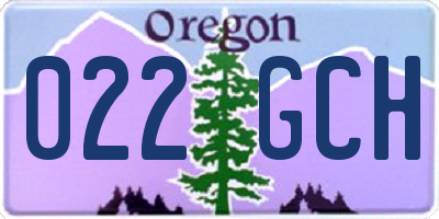 OR license plate 022GCH