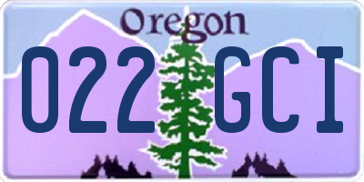 OR license plate 022GCI
