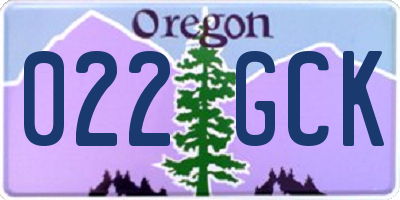 OR license plate 022GCK