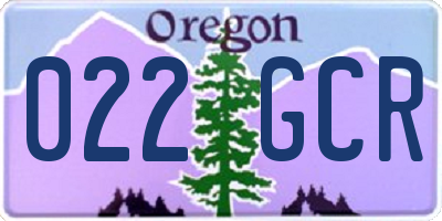 OR license plate 022GCR