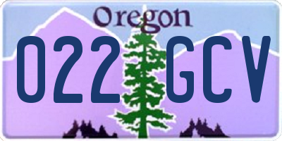 OR license plate 022GCV