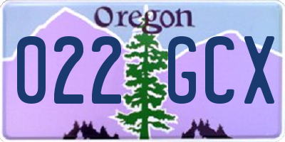 OR license plate 022GCX