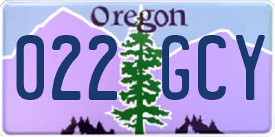 OR license plate 022GCY