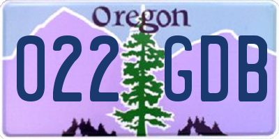 OR license plate 022GDB
