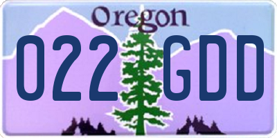 OR license plate 022GDD