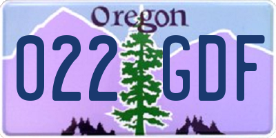 OR license plate 022GDF