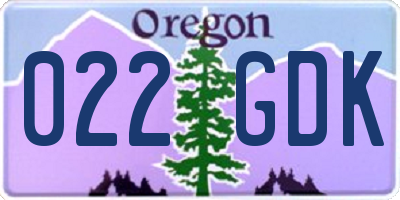 OR license plate 022GDK
