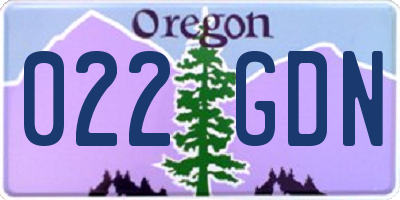 OR license plate 022GDN