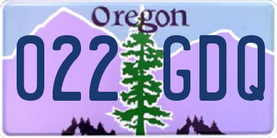 OR license plate 022GDQ