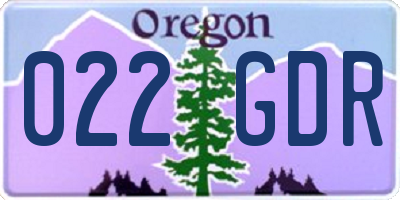 OR license plate 022GDR