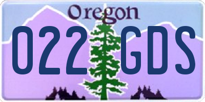 OR license plate 022GDS