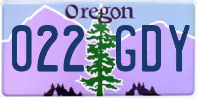 OR license plate 022GDY