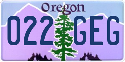 OR license plate 022GEG