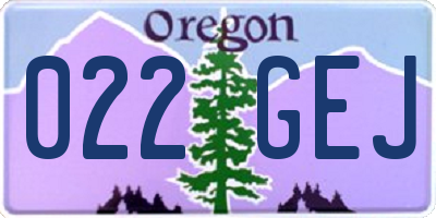 OR license plate 022GEJ
