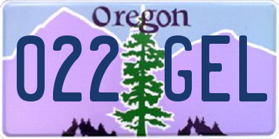 OR license plate 022GEL