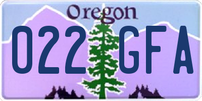 OR license plate 022GFA