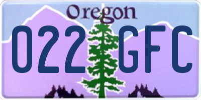 OR license plate 022GFC