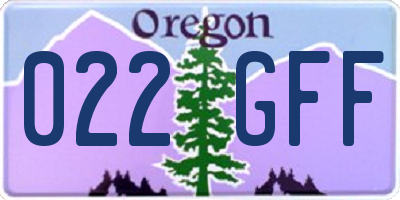 OR license plate 022GFF