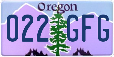 OR license plate 022GFG