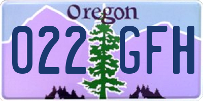 OR license plate 022GFH