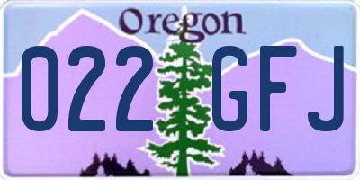 OR license plate 022GFJ