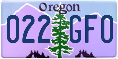 OR license plate 022GFO
