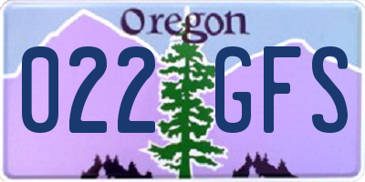OR license plate 022GFS