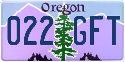 OR license plate 022GFT