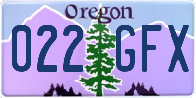 OR license plate 022GFX