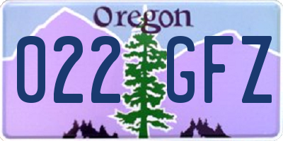 OR license plate 022GFZ