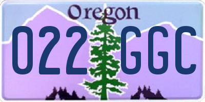 OR license plate 022GGC