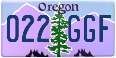 OR license plate 022GGF