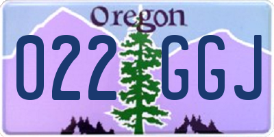 OR license plate 022GGJ