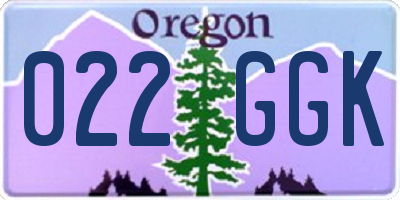 OR license plate 022GGK