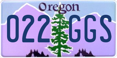 OR license plate 022GGS
