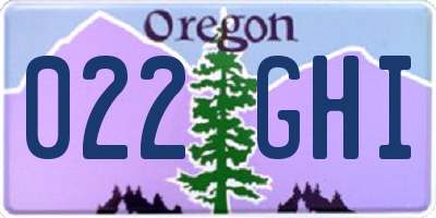 OR license plate 022GHI