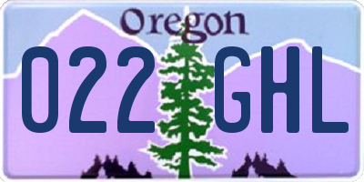 OR license plate 022GHL