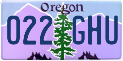 OR license plate 022GHU