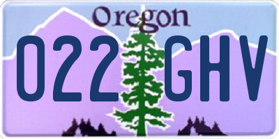 OR license plate 022GHV